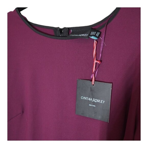 NWT‎ Cynthia Rowley Maroon Shift Dress Sz12 - Picture 6 of 10